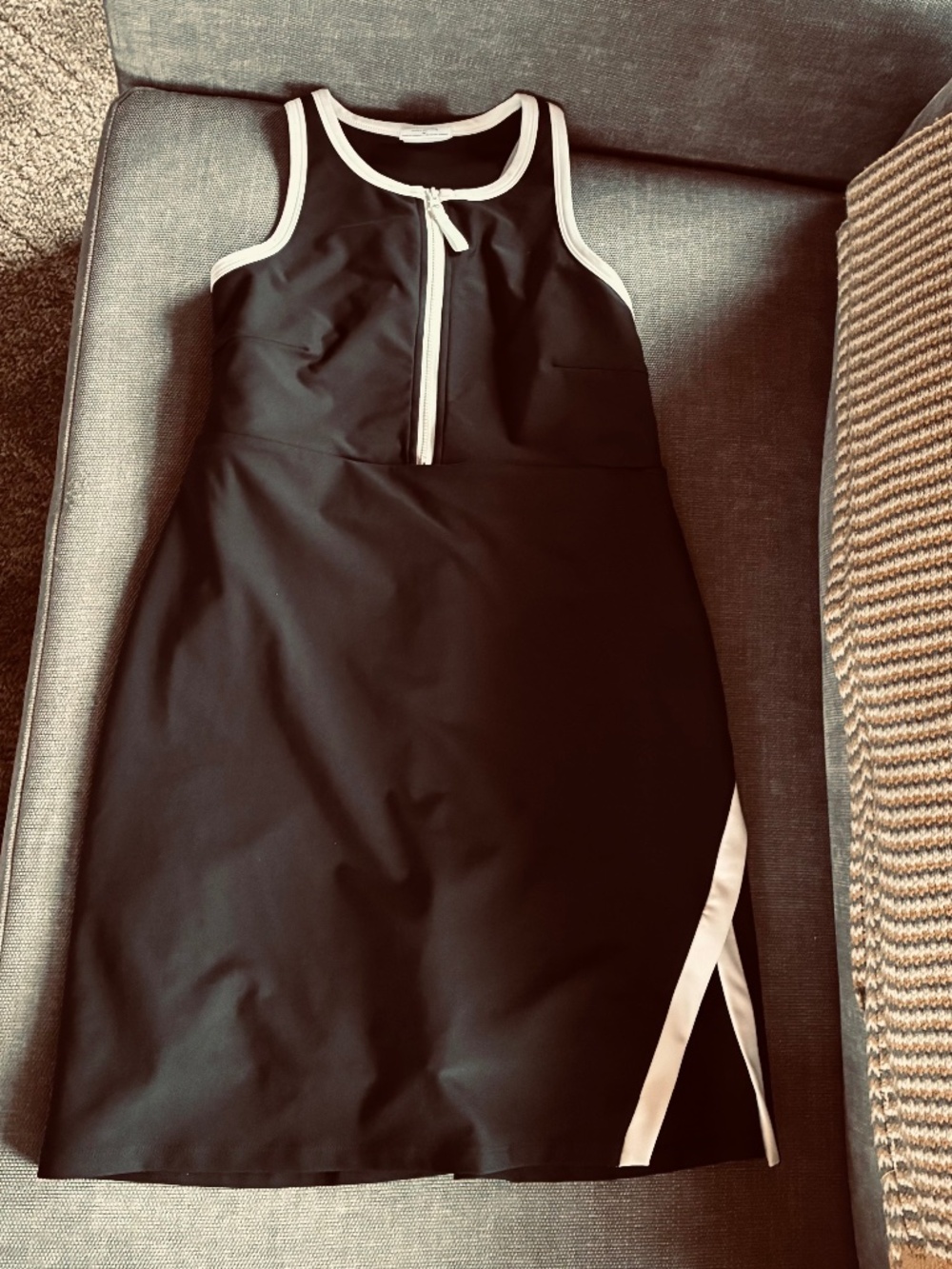 SAGE Women's Black Active Dress, Racer Back, inside shorts Sz M NEW